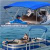 3 Bow Bimini Top Boat Cover with Canopy Storage - Waterproof 600D Oxford Boat Canopy, Sun Shade & Snow Rain Dust Protection, 79"-90" W, 1 Pc view 4