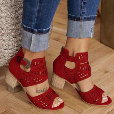 Wedge Sandals for Women Summer Dressy Open Toe Ankle Strap Platform Sandals Women Chunky Heel Outdoor Hollow Out Casual Orthopedic Sandals Comfortable Walking Shoes
