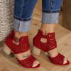 Wedge Sandals for Women Summer Dressy Open Toe Ankle Strap Platform Sandals Women Chunky Heel Outdoor Hollow Out Casual Orthopedic Sandals Comfortable Walking Shoes view 3