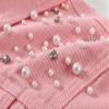 LifeShe Women's Pearls Denim Jacket Cropped Rhinestones Jean Jacket Coat view 3