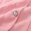 LifeShe Women's Pearls Denim Jacket Cropped Rhinestones Jean Jacket Coat view 4