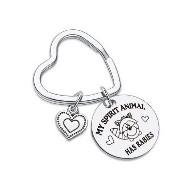 7RVZM Raccoon Decor Raccoon Keychain - Spirit Animal Jewelry For Women Racoon Lover, Breeder, Mom, Dad Gift BFF Gift Raccoons Charm Jewelry
