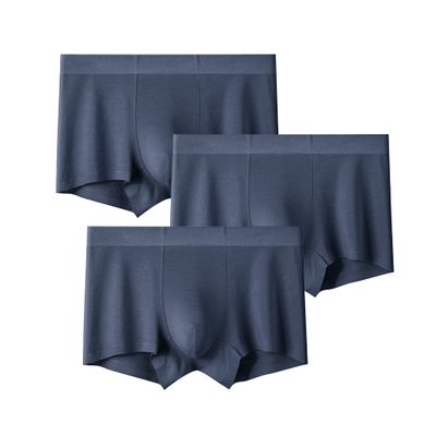 JEKE-DG Men's Breathable Modal Microfiber Trunks Breathable Microfiber Trunks Underwear Boxer Briefs Multipack (Large,Grey-3PC)