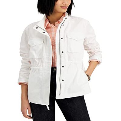 Style & Co Twill Jacket Bright White L