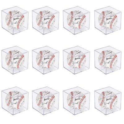 12 Pack Acrylic Baseball Display Case, Baseball Case for Display, UV Protected Baseball Display Cube, Autographed Baseball Clear Display Case - for Official Size Ball (12 Pack)