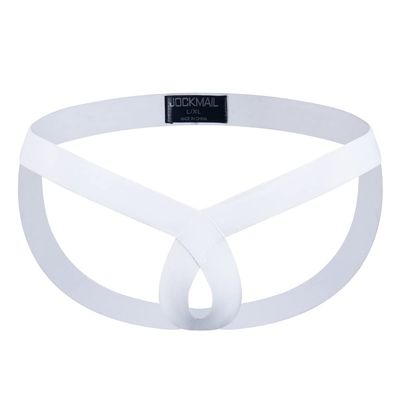 JOCKMAIL Stretch Fashion Jockstraps Seamless Men's Underwear Thong G-string Male Athletic Supporters for Men (as1, alpha, s, m, regular, regular, White)