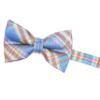 OCIA Mens Plaid Pattern Bow Tie Pre-Tied Bowtie for Men and Boys Blue Orange Yellow view 2