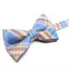 OCIA Mens Plaid Pattern Bow Tie Pre-Tied Bowtie for Men and Boys Blue Orange Yellow view 3