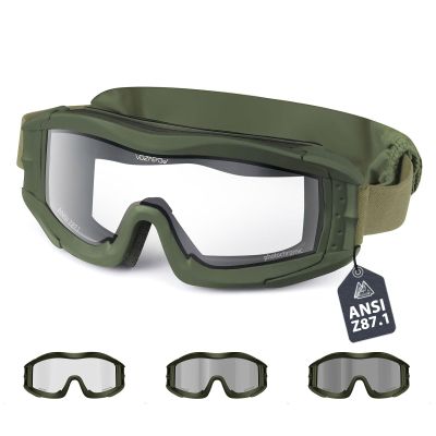 VOZAPOW Airsoft Goggles Anti Fog, Tactical Safety Goggles ANSI Z87+ Rating