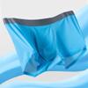 JEsilunmaMY Mens Mid Waist Breathable Seamless Underwear Lightweight Soft Knit Boxer Briefs Solid Color Stretch Pouch Trunks (Blue-3PC,Large) view 3