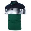 LUJENGEFA Mens Polo Shirts Short Sleeve Striped Casual Slim Fit Golf Polo Contrast Color Summer Cotton T-Shirts view 3