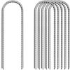 12 in U Shaped Rebar Stakes, (10 Pack) U Shape Ground Stakes, Galvanized Rebar Stakes, Trampoline Ground Stake, Ideal for Securing Trampolines in Windy Conditions.