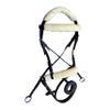 Genuine English Leather Crossover | Crossunder Bitless Horse Bridle | High Density Supersoft Synthetic Fleece | Headstall with Reins | (Full, Oiled Black) view 2