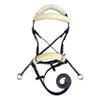 Genuine English Leather Crossover | Crossunder Bitless Horse Bridle | High Density Supersoft Synthetic Fleece | Headstall with Reins | (Full, Oiled Black) view 4