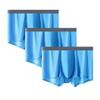 JEsilunmaMY Mens Mid Waist Breathable Seamless Underwear Lightweight Soft Knit Boxer Briefs Solid Color Stretch Pouch Trunks (Blue-3PC,X-Large)