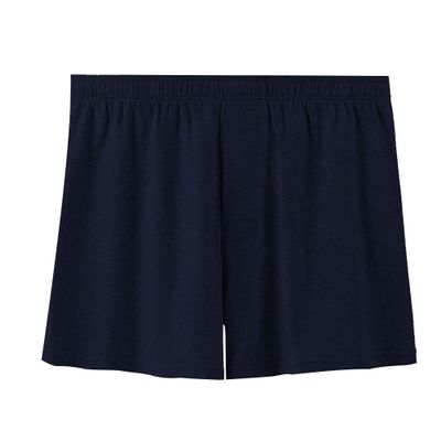 JEsilunmaMY Mens Plus Size Cotton Pajama Shorts Soft Breathable Lounge Sleep Underwear Solid Color Stretch Boxer Briefs (Blue-1PC,3X-Large)