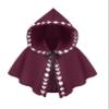 Honeystore Unisex Short Medieval Renaissance Cloak Cosplay Halloween Party Hooded Cape Burgundy view 1