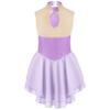 YiZYiF Kids Girls Rhinestone Sleeveless Figure Ice Skating Dress Roller Skating Dance Dresses Gymnastic Competition Costume Lavender 12 Years view 3