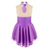 YiZYiF Kids Girls Rhinestone Sleeveless Figure Ice Skating Dress Roller Skating Dance Dresses Gymnastic Competition Costume Purple 16 Years view 3