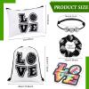 Tudomro 148 Pcs Volleyball Gifts for Women 12 Set Volleyball Party Favors Include Drawstring Backpack, Cosmetic Bag, Scrunchies Hair, Bracelets, Stickers for Birthday view 3