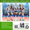 Tudomro 148 Pcs Volleyball Gifts for Women 12 Set Volleyball Party Favors Include Drawstring Backpack, Cosmetic Bag, Scrunchies Hair, Bracelets, Stickers for Birthday view 4