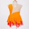YiZYiF Kids Girls Rhinestone Sleeveless Figure Ice Skating Dress Roller Skating Dance Dresses Competition Costume Dancewear Orange 12 Years view 4