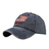 Women Men Washed Distressed Sun Hat Unisex USA Flag Embroidery Baseball Cap Adjustable Hip Hop Trucker Hat (Navy, One Size) view 1