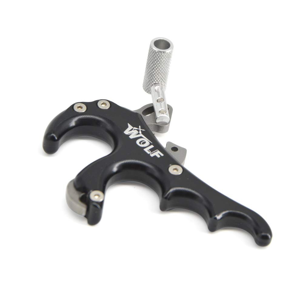 ZSHJGJR Archery Compound Bow Release Aid Thumb Bow Release Trigger 4 Fingers for Compound Bow Accessory (Black)