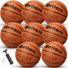 Wettarn 6 Pack Rubber Training Basketball with Pump Size 7, 29.5 Inch Street Ball for Teens Adults Indoor and Outdoor Gym Training Competition Basketball Games(Orange) view 1