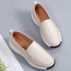 Spring and Autumn Women's Shoes Slip On Lazy Shoes Non Slip Cow Rib Soft Sole Casual Fashion Shoes Size 8w Womens Heels (Beige, 6.5) view 2
