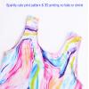 Domusgo Gymnastics Leotards for Girls 4t 5t Shiny Tie Dye Colorful 3D Print Unitards with Shorts view 4