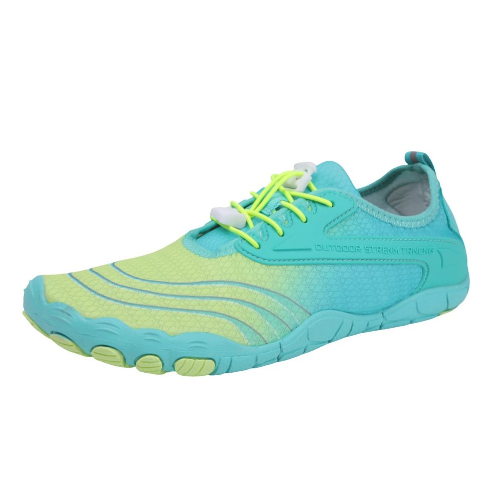 CsgrFagr Wide Womens Shoes Womens Water Shoes Barefoot Socks for Beach Swim Yoga Outdoor Sports Women's Wedge Sneaker (Green, 7.5)