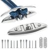 DEDU Folding Boat Cleats 6 Inch 2 Pack, Boat Cleats Dock Cleats 316 Stainless Steel 3 Holes, Boat Folding Cleats Boat Flip Up Cleat with Fasteners and Back Plates for Dock, Boat view 1