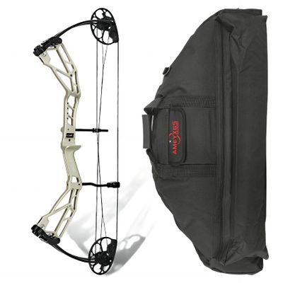 Compound Bow - Hunting & Target Archery Bows, up to IBO 320FPS Speed, Limb Made in USA, Draw Weight 30-70 lbs Adjustable, Draw Length 21-30", Package with Compound Bows Bag (Silver)