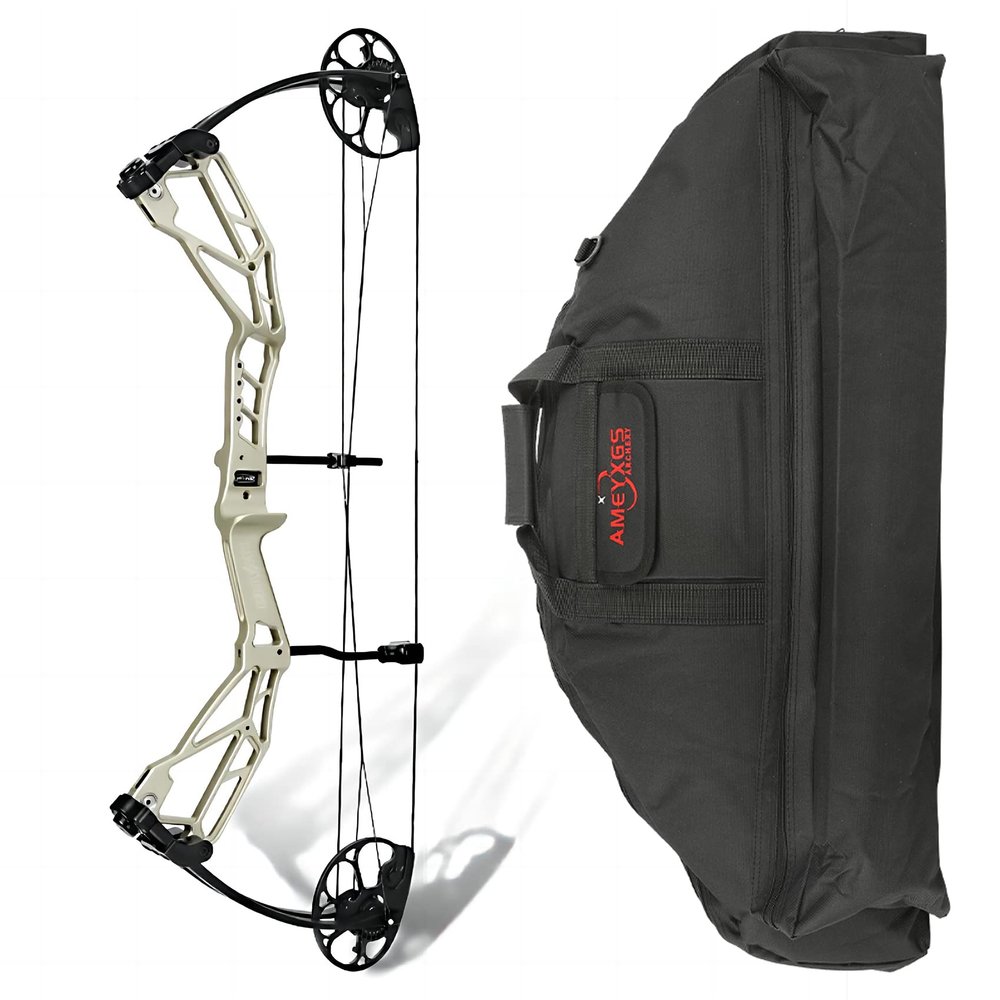 Compound Bow - Hunting & Target Archery Bows, up to IBO 320FPS Speed, Limb Made in USA, Draw Weight 30-70 lbs Adjustable, Draw Length 21-30", Package with Compound Bows Bag (Silver)