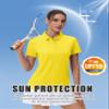 MAGCOMSEN Women's Polo Shirt Short Sleeve Golf Top UPF 50+ Collared Shirt Workout Running Tee Dry Fit Tennis Yellow 2XL view 3