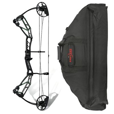 Compound Bow - Hunting & Target Archery Bows, up to IBO 320FPS Speed, Limb Made in USA, Draw Weight 30-70 lbs Adjustable, Draw Length 21-30", Package with Compound Bows Bag (Green)