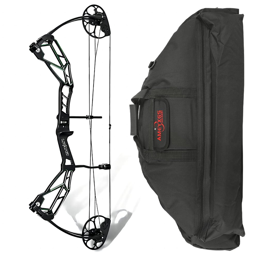 Compound Bow - Hunting & Target Archery Bows, up to IBO 320FPS Speed, Limb Made in USA, Draw Weight 30-70 lbs Adjustable, Draw Length 21-30", Package with Compound Bows Bag (Green)