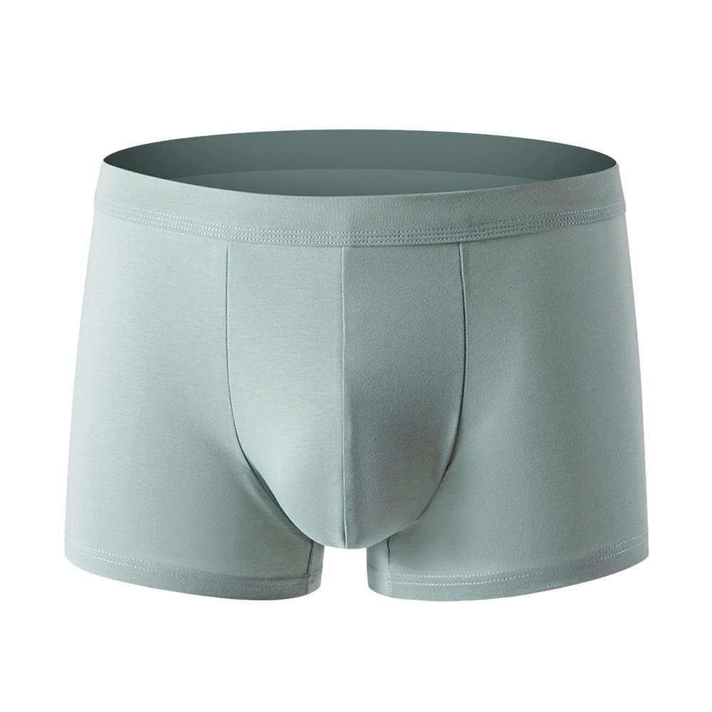 JEsilunmaMY Mens Solid Color Cotton Boxer Trunks Plus Size Mid Waist Underwear with Pouch Moisture-Wicking Boxer Briefs (Green-1PC,XX-Large)