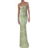 Women's Summer Spaghetti Strap Floral Maxi Dress Y2K Sexy Backless Split Long Dresses Low Cut Bodycon Midi Dress (D-Light Yellow, S) view 1