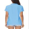 MAGCOMSEN Women Polo Shirt Short Sleeve Golf T-Shirt Quick Dry Tennis Tops SPF Athletic Collared Shirts Workout Blue S view 2