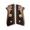 Zib Grips for Taurus PT59, PT92, PT99, PT100, PT101, PT917 Wooden Grips, Smooth Grips Handmade Birthday Newyear Sport for Men & Veterans (Taurus Grips - Geometric Pattern Dark Brown) view 1