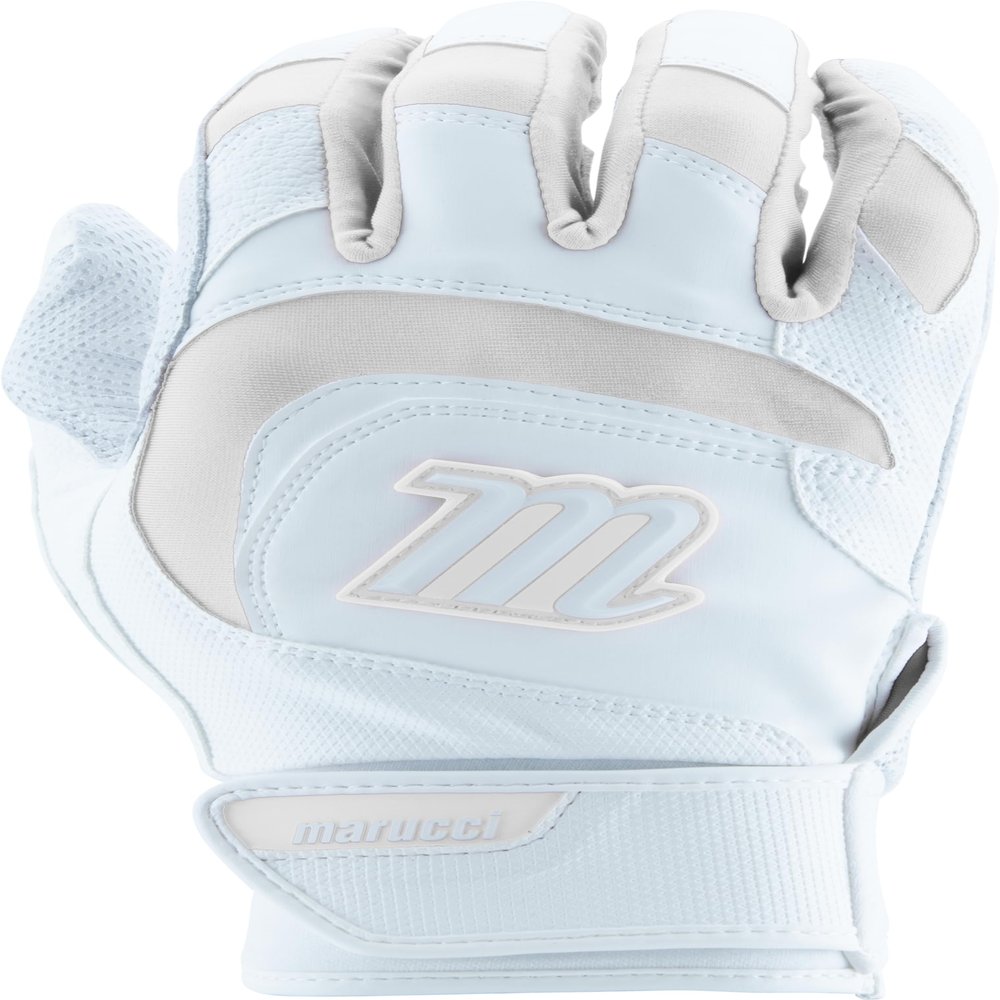 MARUCCI Signature Youth Batting Glove V4, White/White, Youth Small