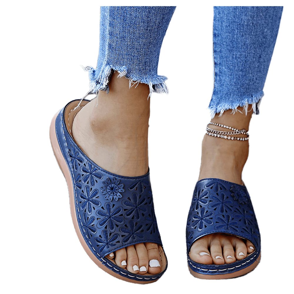 Ladmiple Sandalias Para Mujer Elegantes Bajitas Y Comodas Women's Sandals Platform Peep Toe Wedge High Heel Slip On Shoes