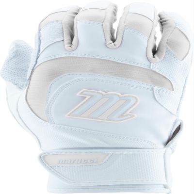 MARUCCI Signature Batting Glove V4, White/White, Adult Small