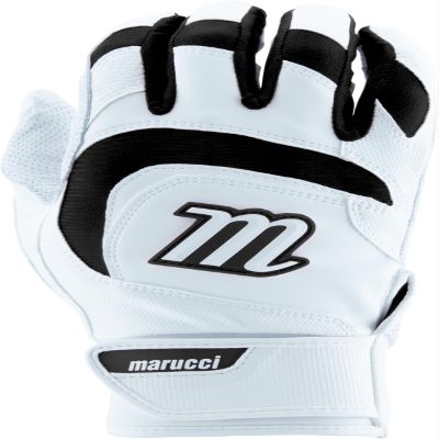 MARUCCI Signature Youth Batting Glove V4, White/Black, Youth Large