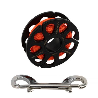 AKONA 20M Composite Plastic Spool with Double-Ended Stainless-Steel Clip for Scuba Diving