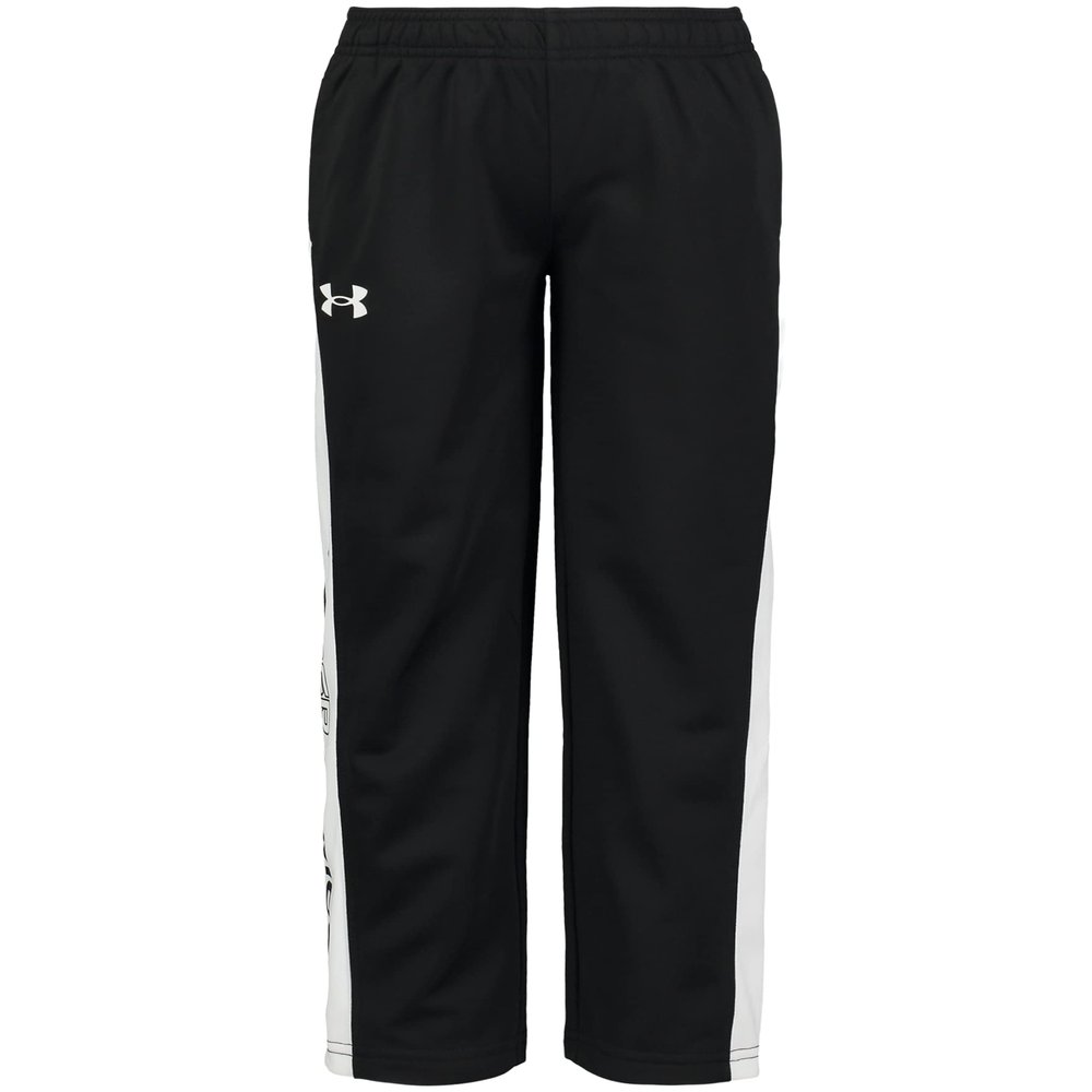 Under Armour Boys' Brawler Warm-Up Sweatpants, Fast Drying and Moisture Wicking, Relaxed Fit, Black/White Fall, 2T