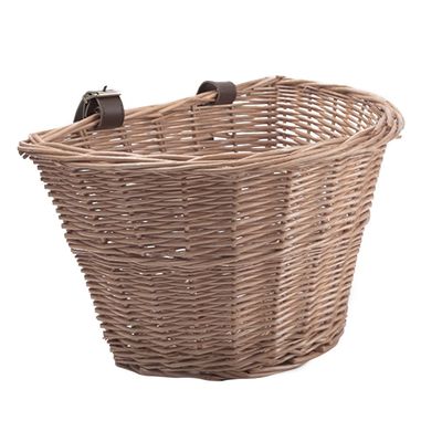 BIUDECO Wicker Boy Girl Bike Basket Sturdy Detachable Front Storage Container Handmade Natural Willow Easy Install for for Outdoor Cycling and Home Use Wood Color