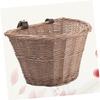 BIUDECO Wicker Boy Girl Bike Basket Sturdy Detachable Front Storage Container Handmade Natural Willow Easy Install for for Outdoor Cycling and Home Use Wood Color view 3